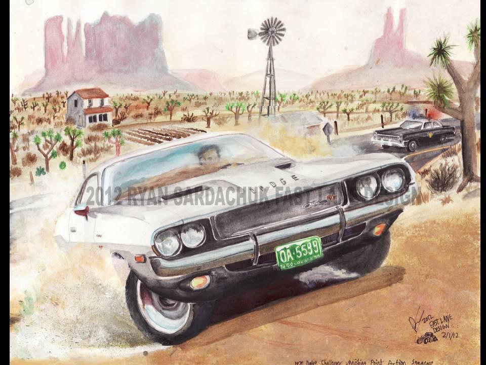 Vanishing Point Dodge Challenger Painting