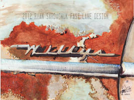 1941 Rusty Willys Coupe close up (painting)