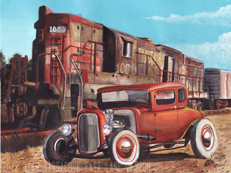 Ancient Relics (1932 Ford Coupe Hot Rod Painting)