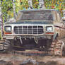 1978 Ford F150 Mudding In The Woods (Painting)
