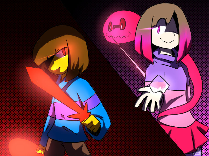 Fear Soul GlitchTale Fanart : Fear VS Determination. by yokpegasister on DeviantArt