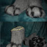 Greyscale Hyena- hands and feet