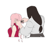 Neji cutting Sakura's hair
