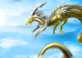 the golden dragon in sky