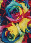 Rainbow Roses Completed Cross Stitch by magentafreak