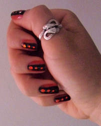 Nail art red and black 17