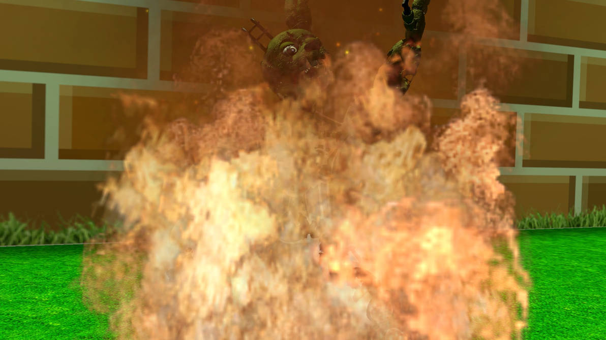 Spring Trap Explodes (old) Springtrap burning by MetalGamer28 on DeviantArt