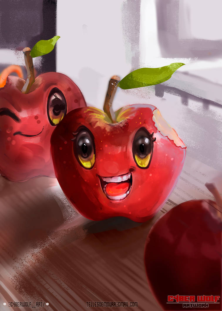 a random study of an apple by cyberwolf-artwork on DeviantArt
