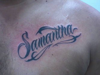 samantha tattoo lettering