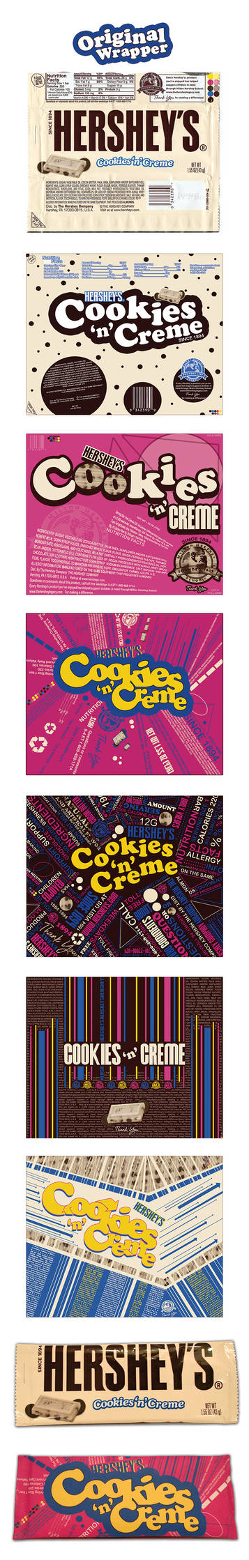 Cookies 'n' Creme Chocolate Bar Wrappers