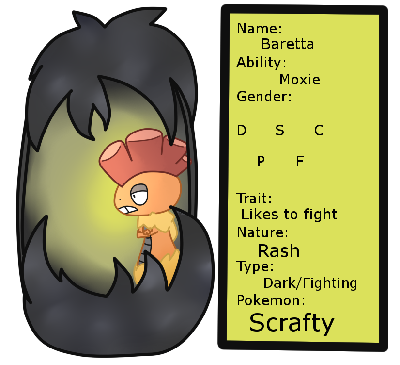 Pokemon Reign: Baretta: Ref Sheet