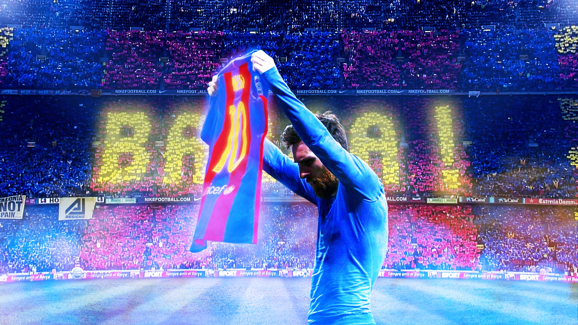 \'Người đặc biệt\' Messi lại tiếp tục đem đến cho các fan hâm mộ những bức ảnh nền siêu đẹp siêu sắc nét. Hãy ngửi thở thấy được sự tỉ mỉ của các họa sĩ thiết kế thông qua hình ảnh này nhé.