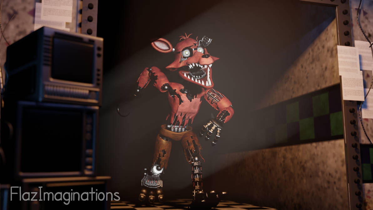 Withered Foxy in the Hall by Flaze135 on DeviantArt