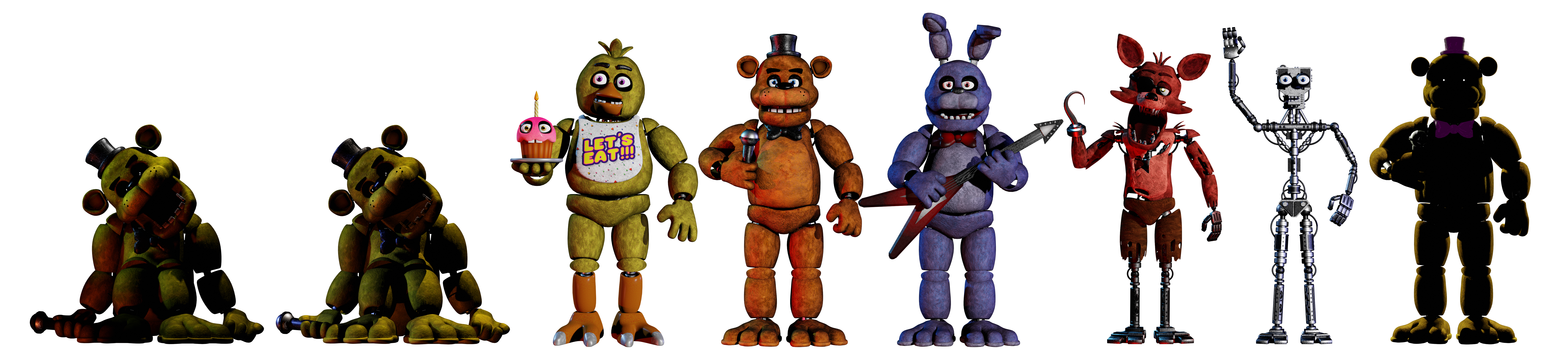 FNAF 1 OFFICIAL MODELS SHOWCASE @UFMPchannel (DOWNLOAD ON THE DESCRIPTION  BLENDER/SFM/C4D) 