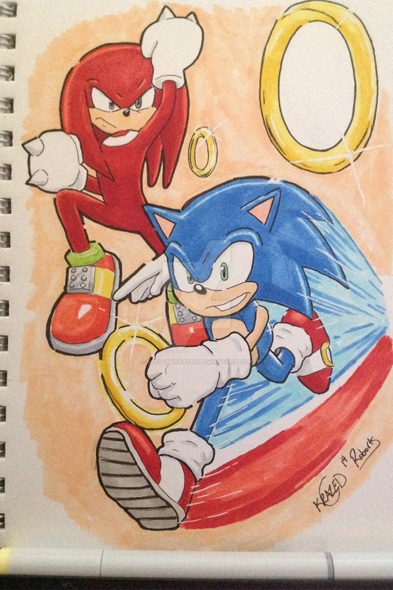 Sonic And Knuckles Sketch Colored By GregoryKrazed On DeviantArt sonic-and-knuckles-sketch-colored-by-gregorykrazed-on-deviantart