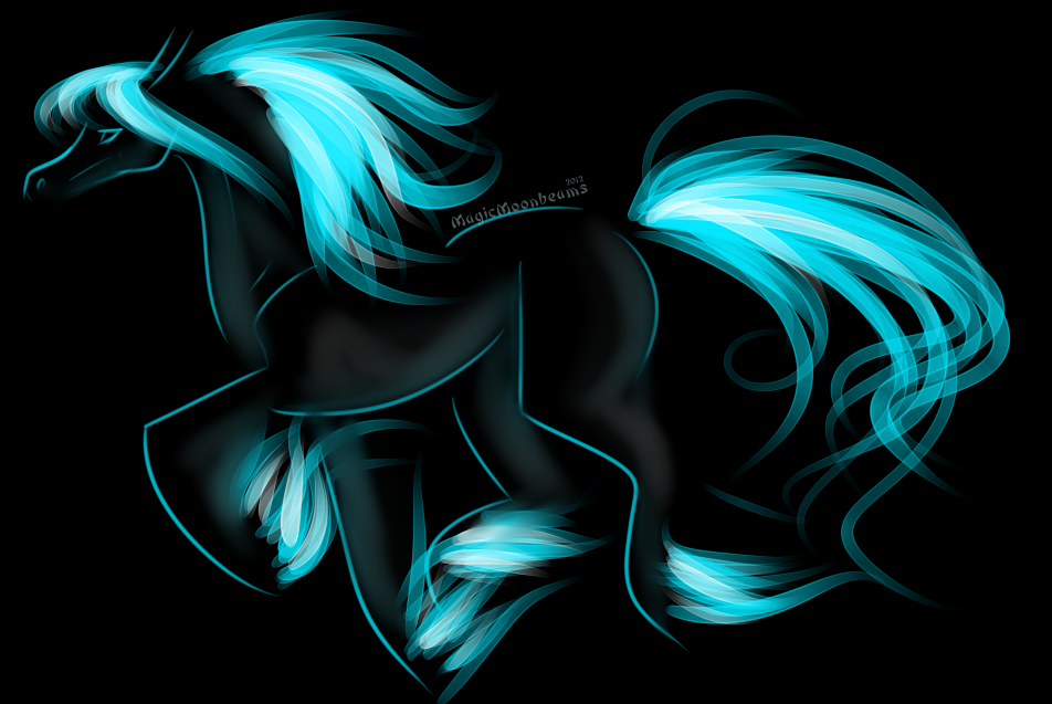 Blue glowy horsie