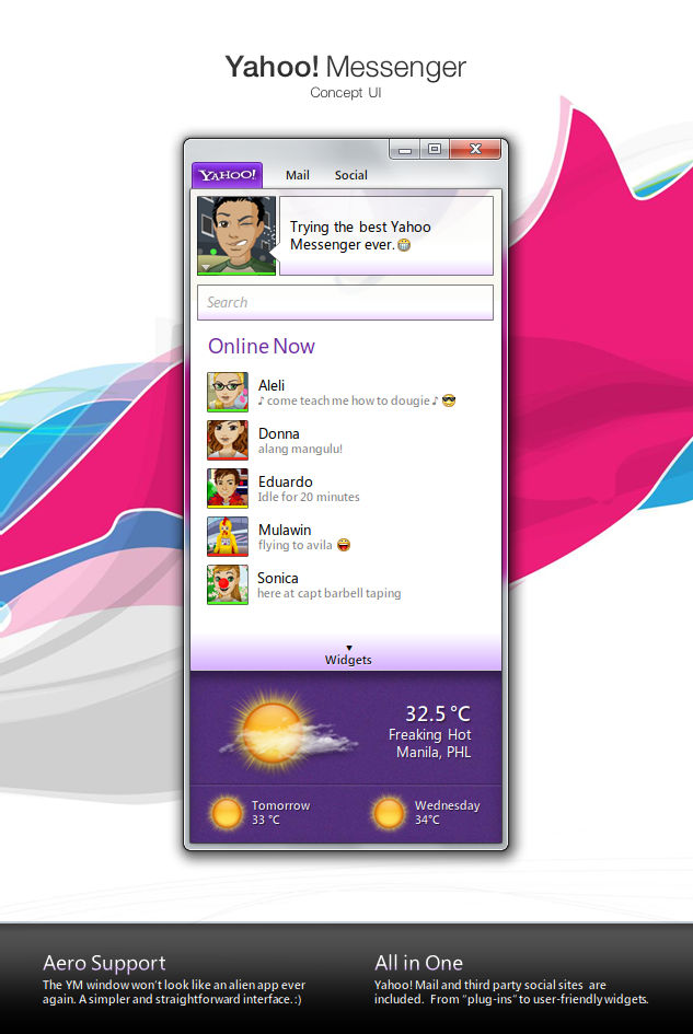 Yahoo Messenger - Concept UI by ilifino on DeviantArt