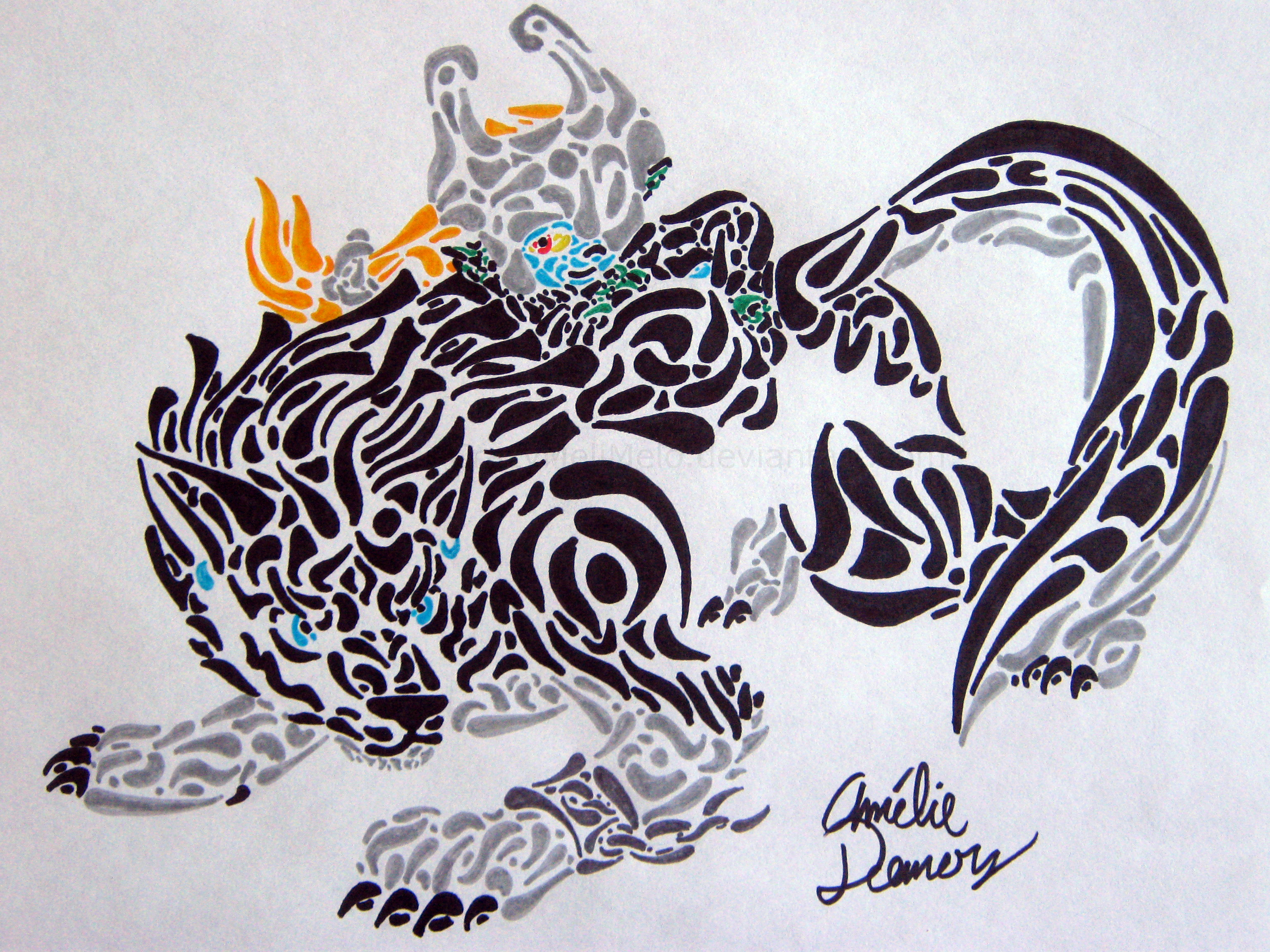 .:Tribal Wolf Link and Midna:.