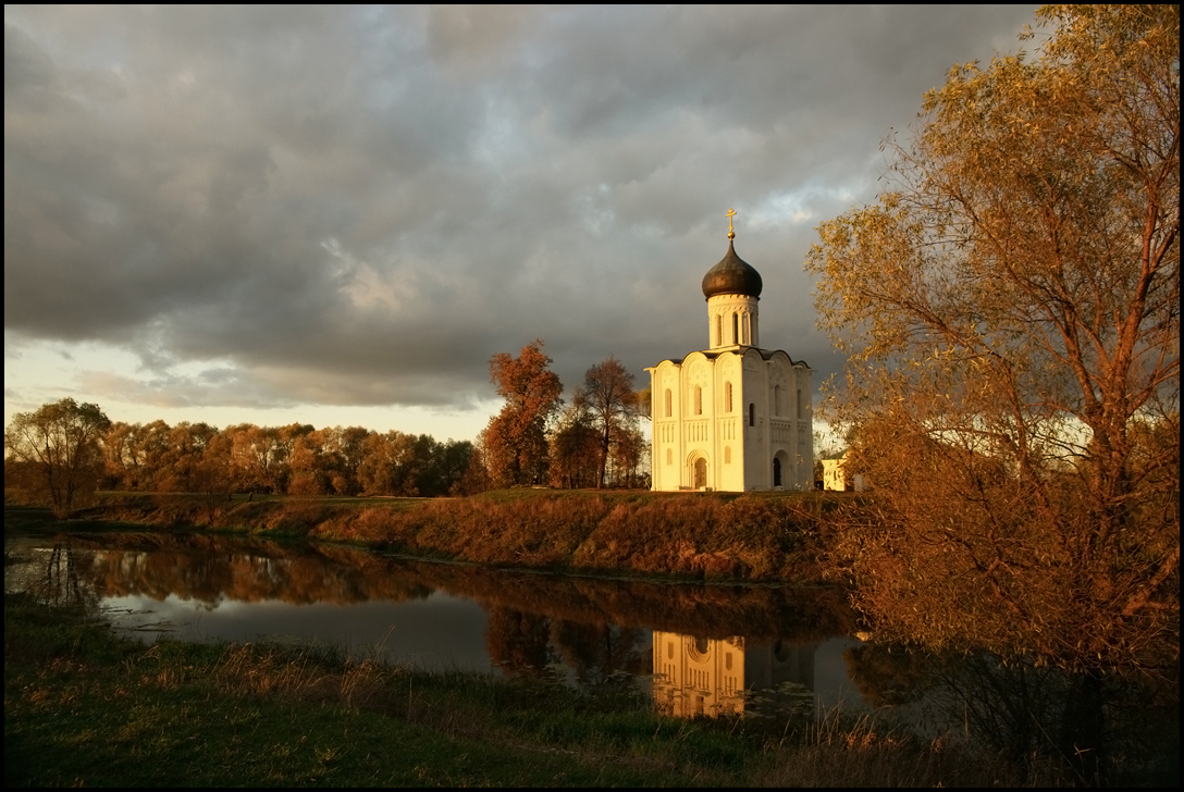 October. At sunset