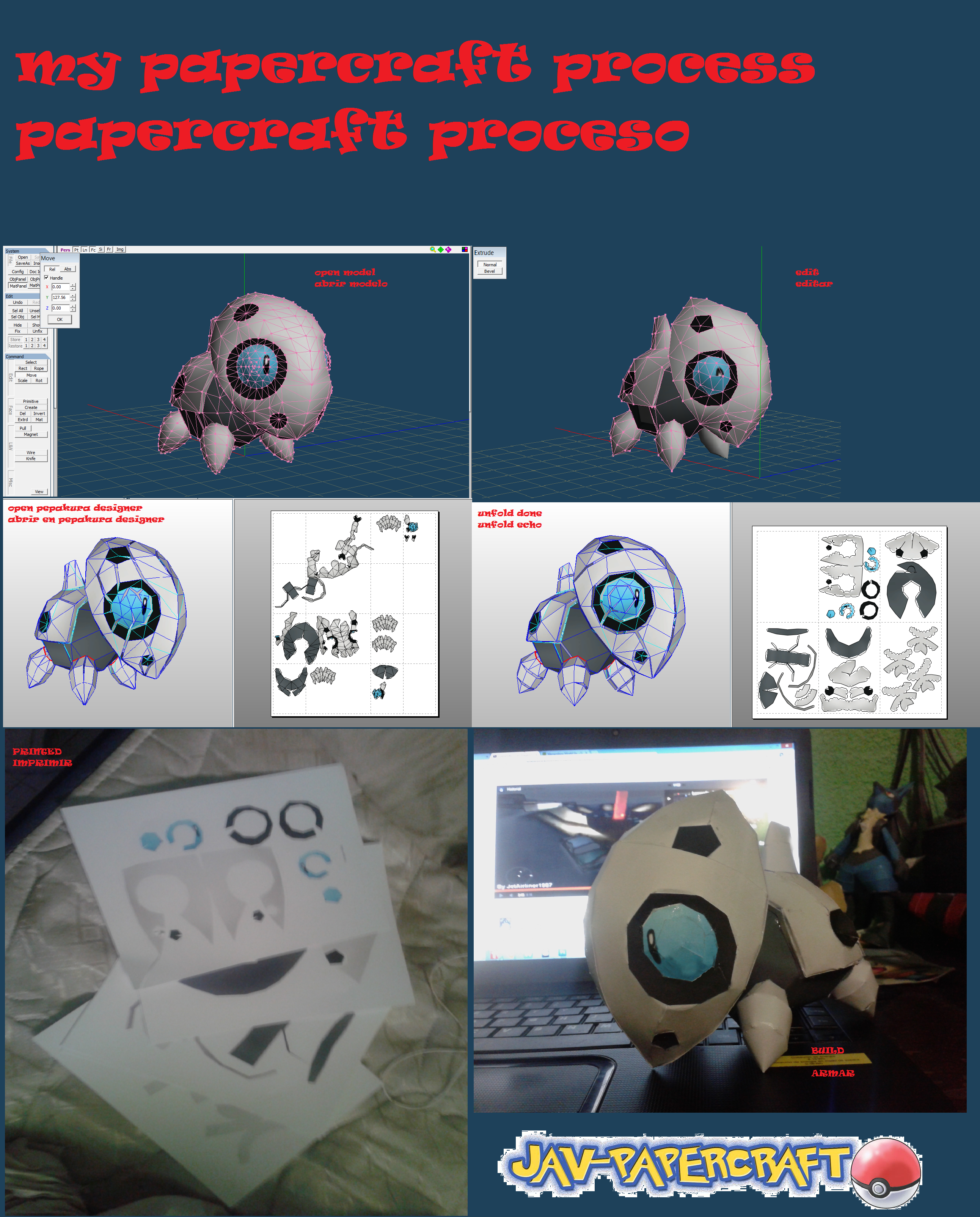 mi proceso de un modelo papercraft