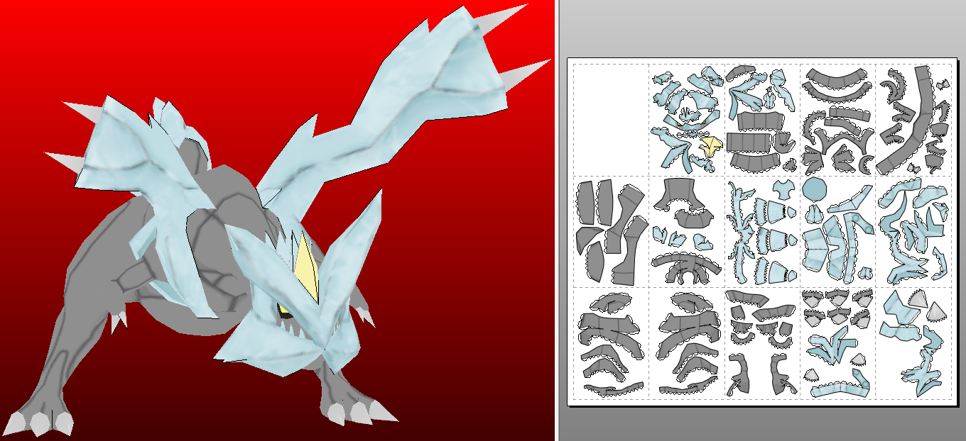 kyurem papercraft xy done