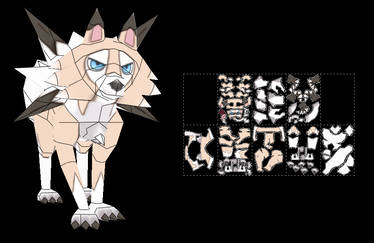 lycanroc papercraft preview