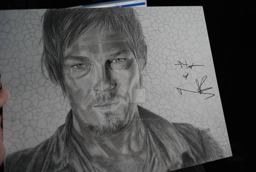 my Daryl drawing autographed and LOVED by Reedus