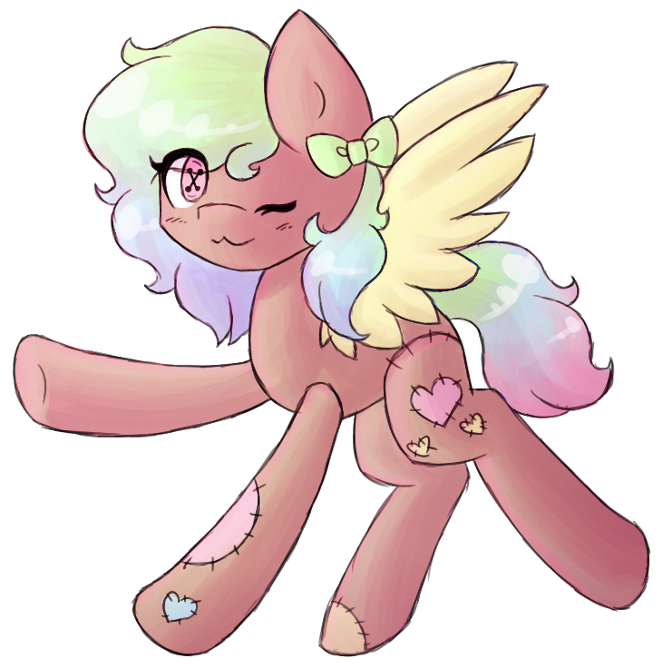 Little Pastel Plushie Pony :Collab with XPopuX: