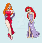 Jessica Rabbit vs Ariel by kaoshoneybun