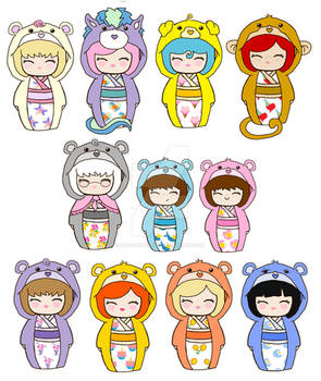 Kokeshi Care Bears + Cousins 2