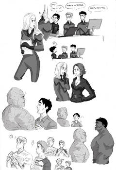 Fantastic 4 + Avengers doodles