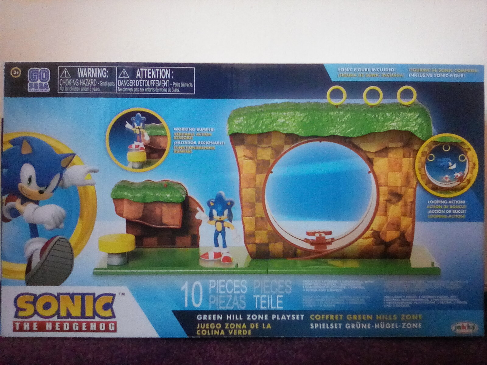 Sonic The Hedgehog Green Hill Zone Playset with 2.5 Sonic Action Figure  New