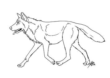 Running wolf lineart 2014-FREE