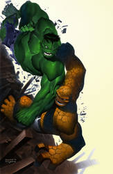 Hulk vs Thing colored