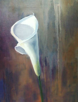 Detail of calla lily painting