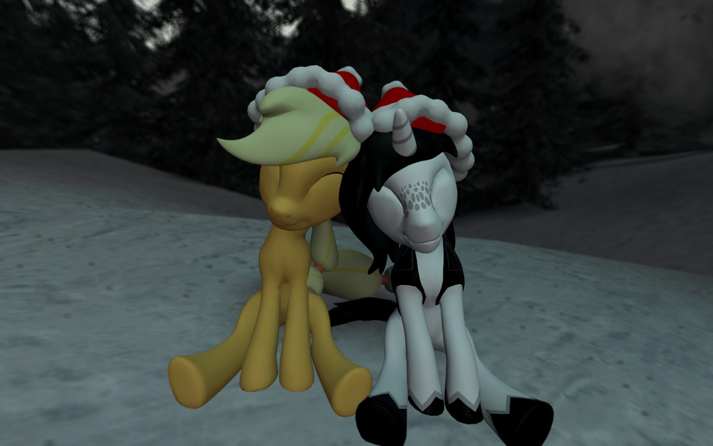 Dragon Heart and Applejack in Christmas