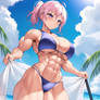 Summer Beach Muscle Girl