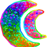 GIF: Rainbow crescent moons