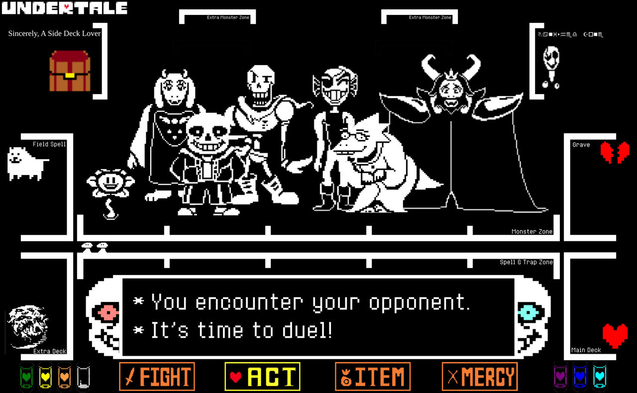 undertale yugioh cards I've been wanting to take back my Yu-Gi-Oh! custom card TCG for a while, but today I had the idea of remaking it, working more seriously on it and making more archetypes Undertale deck a fun idea