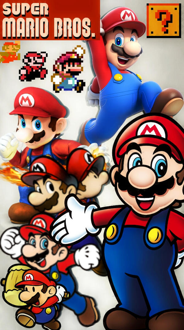 super mario bros phone wallpaper by