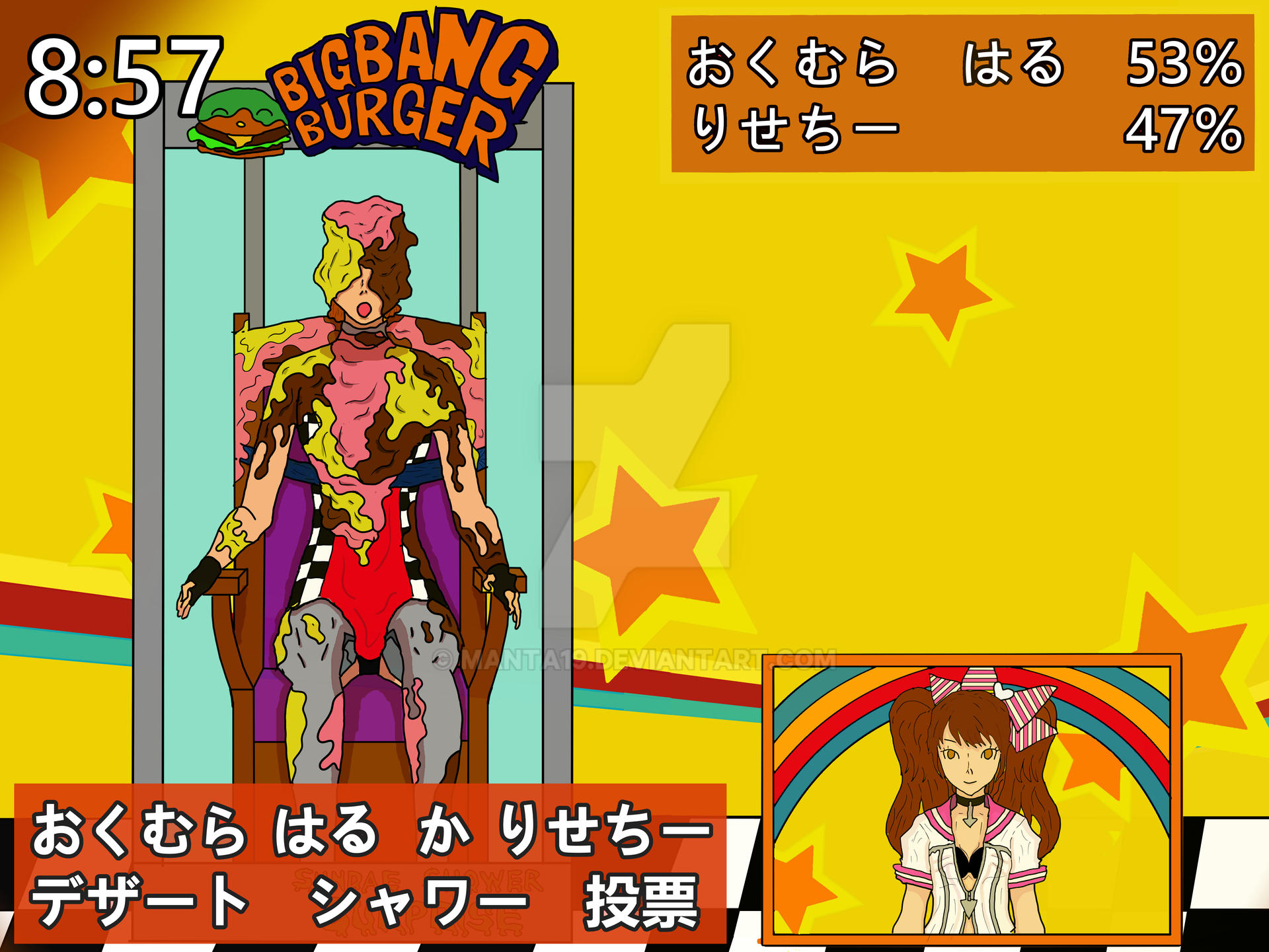 Persona 5 Haru Slimed With Ice Cream On A Tv Show By Manta19 On Deviantart Persona 5 Haru Slimed With Ice Cream On A Tv Show By Manta19 On Deviantart