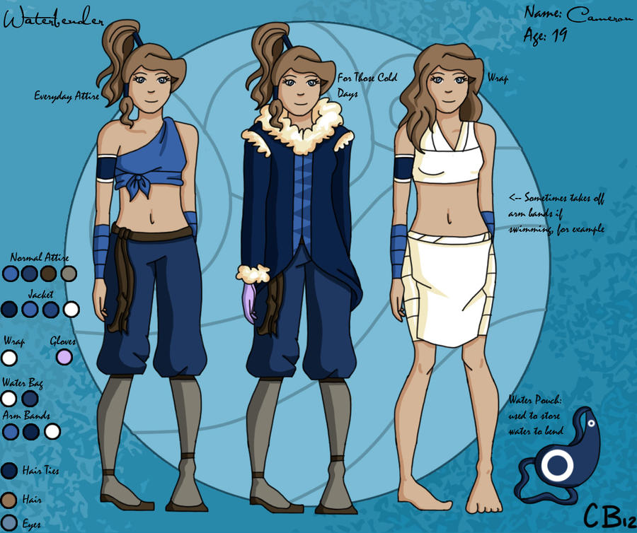 Waterbender Armor My Waterbender Reference Sheet by CuteTreats on DeviantArt