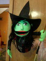 Elphaba the wicked witch of the west puppet