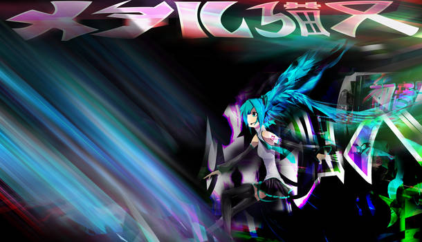 A remake of one of my old miku fan art images.