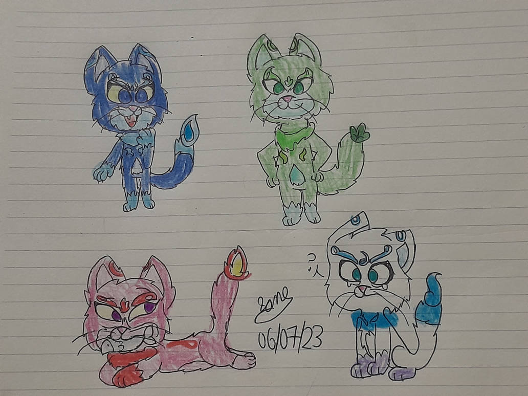 The Elemental Cats by Janethelittlevixen on DeviantArt