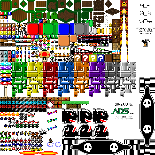 Custom Mario Tileset (WIP) (Update #1) by adscomics on DeviantArt