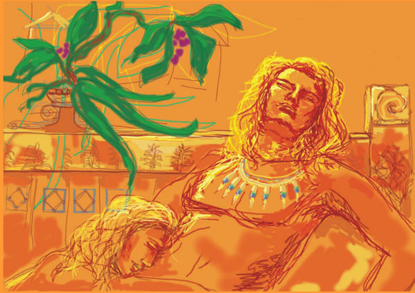 Vanyar sleeping and sunbathing by Maureval