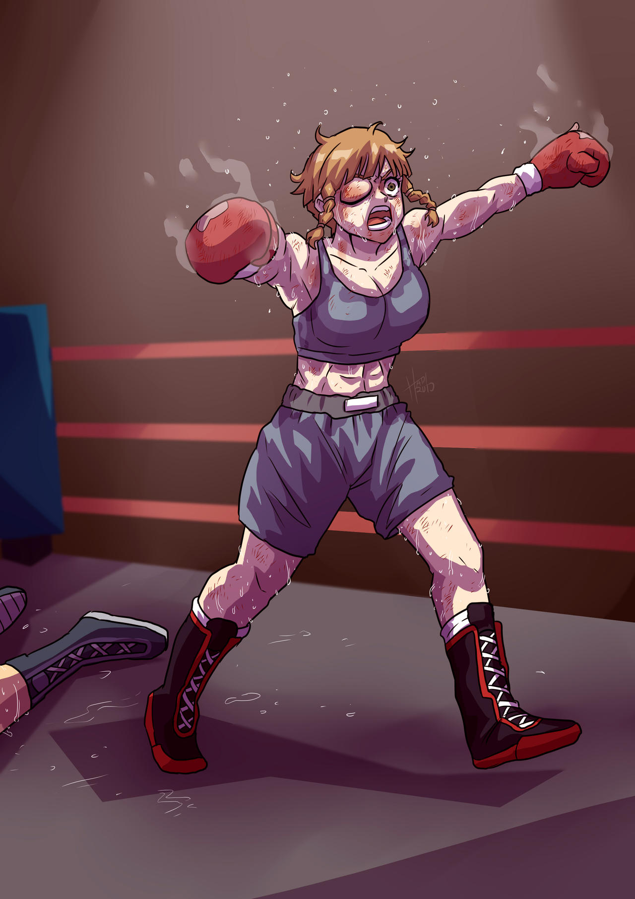 Boxing Deviantart Explore Commission 41 - Mary's Win (BOXING) by Hadirutopia on DeviantArt