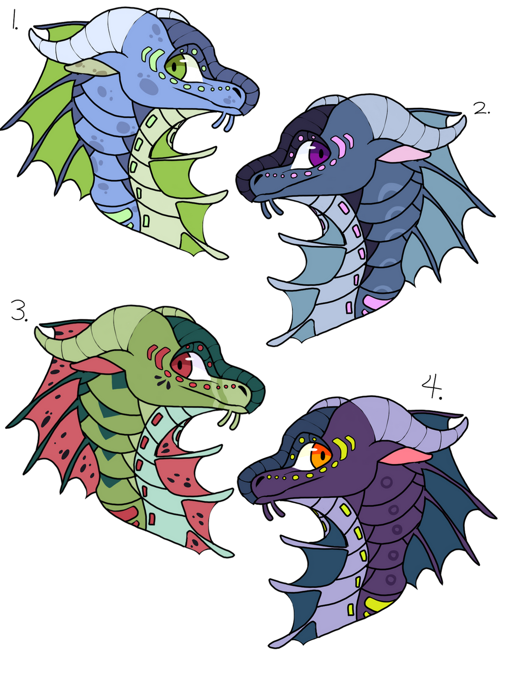 Seawing Headshot Adoptables 2/4 open