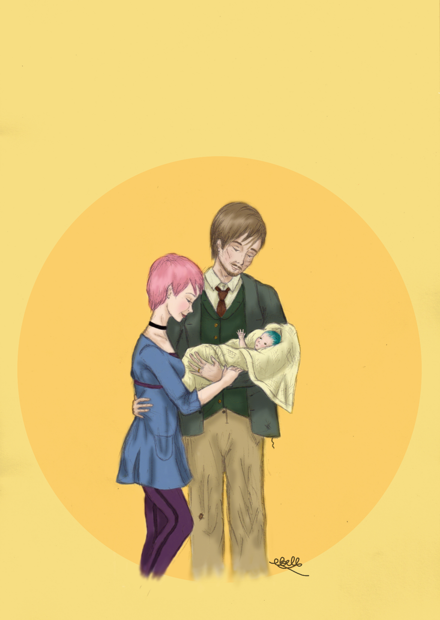 Tonks, Lupin and Teddy